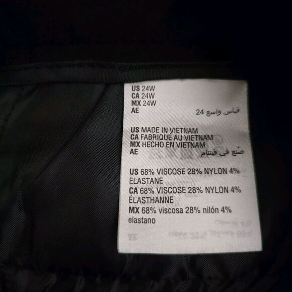 Bar III Ponte Knit Pants Women Plus Size 24W Black Stretch 46X27 Straight Leg - Picture 8 of 13